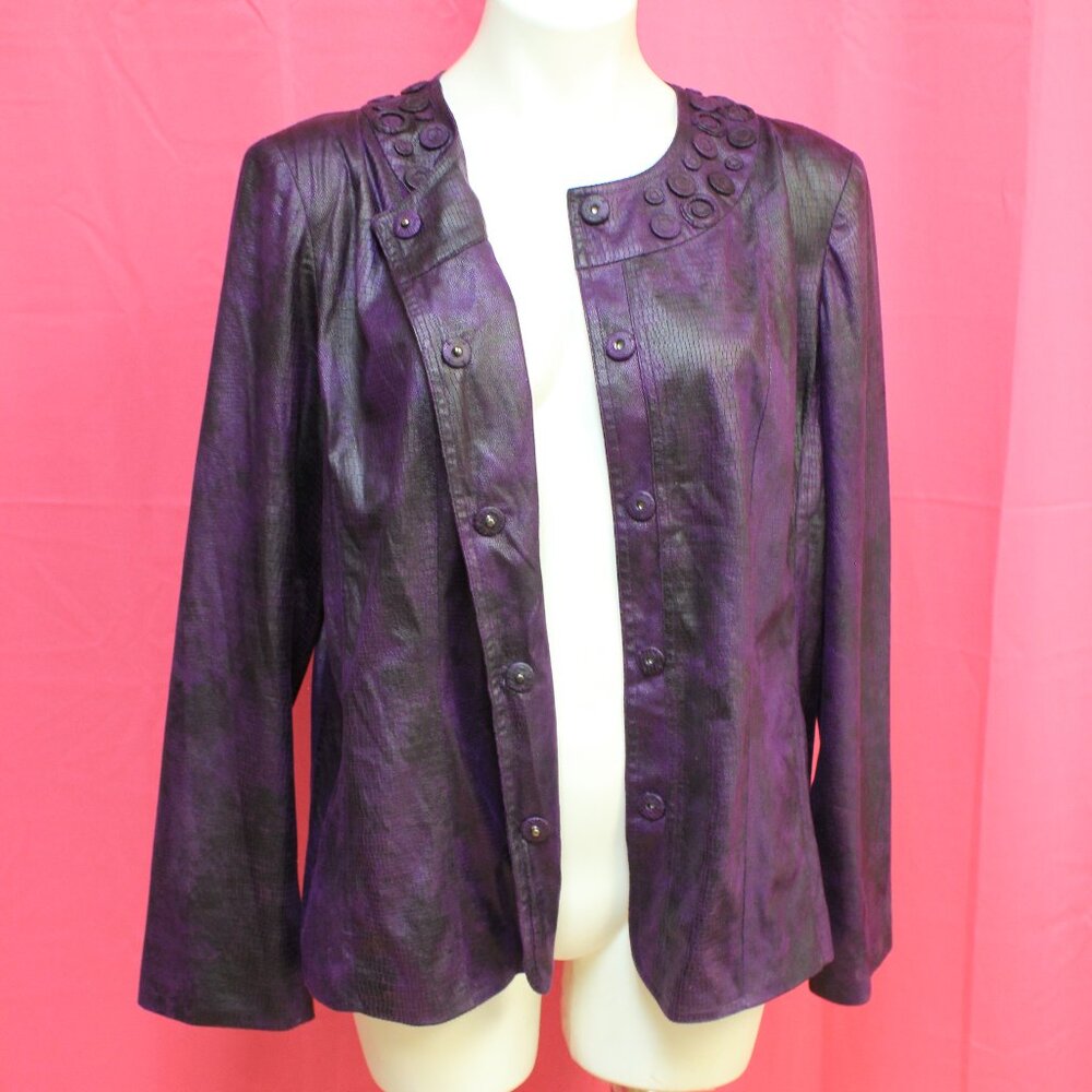 #580B Chico's Purple Dress Jacket Size 3 (16)